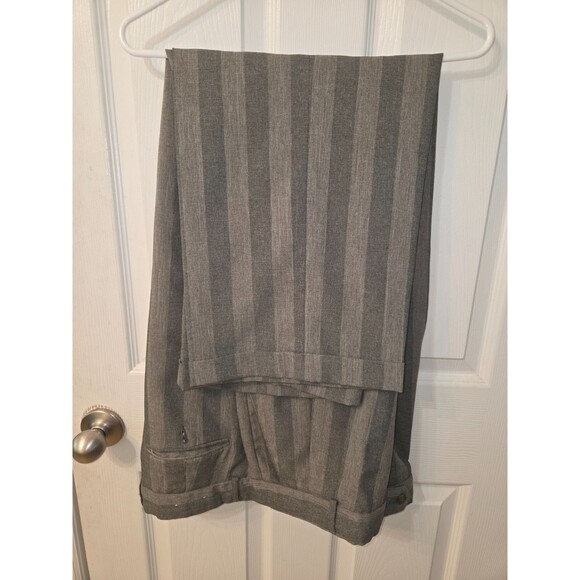 Mens Dress Shortsleeve Shirt Pants Set by Milano Moda Shirt XL Pants 38 Striped - Picture 8 of 11